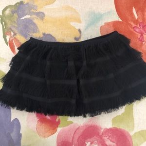 Black Bandeau Bra with Fringe